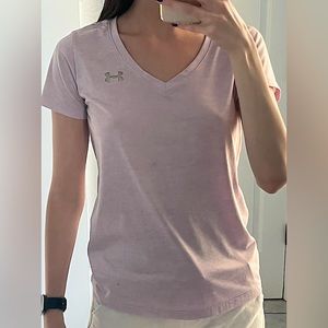 under armour purple tee v neck athletic tee